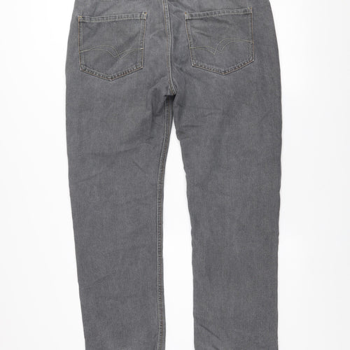 Lee Cooper Mens Grey Regular Fit Straight Denim Jeans W36 L32