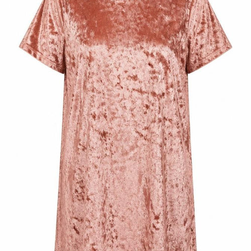 Missy Empire Women Pink Size 12 Velvet T-Shirt Dress