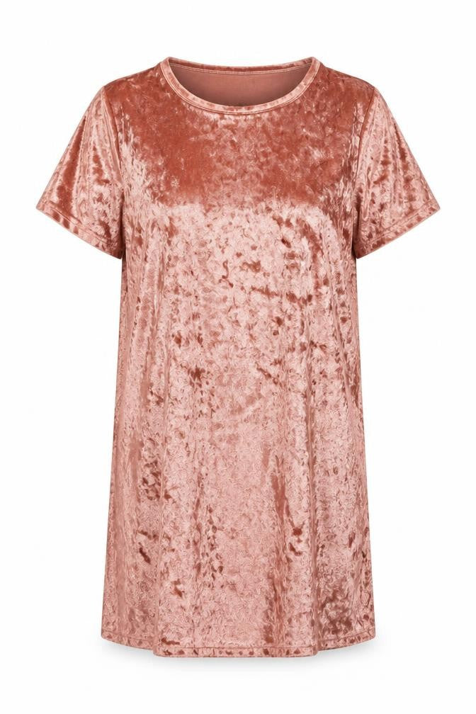 Missy Empire Women Pink Size 12 Velvet T-Shirt Dress