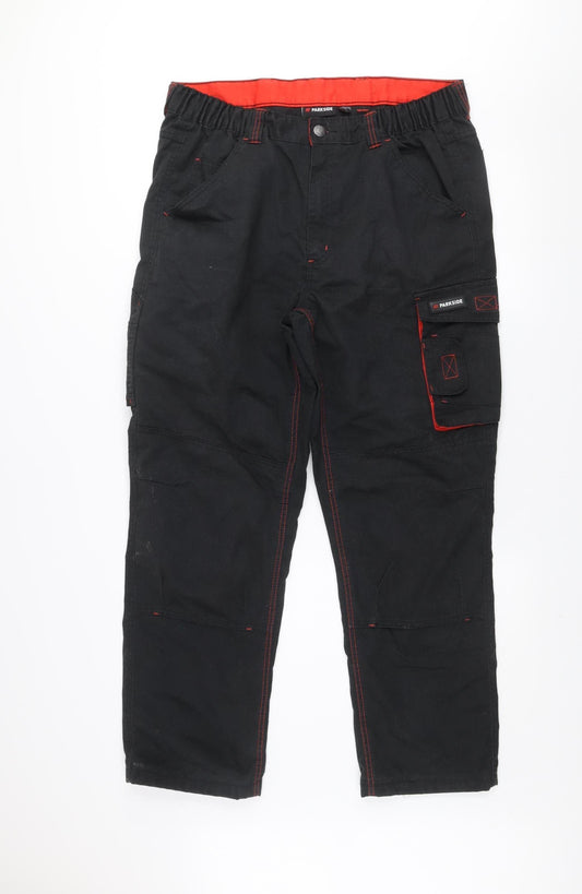 Parkside Men's Black Cargo Workwear Trousers Size 38 Regular Fit