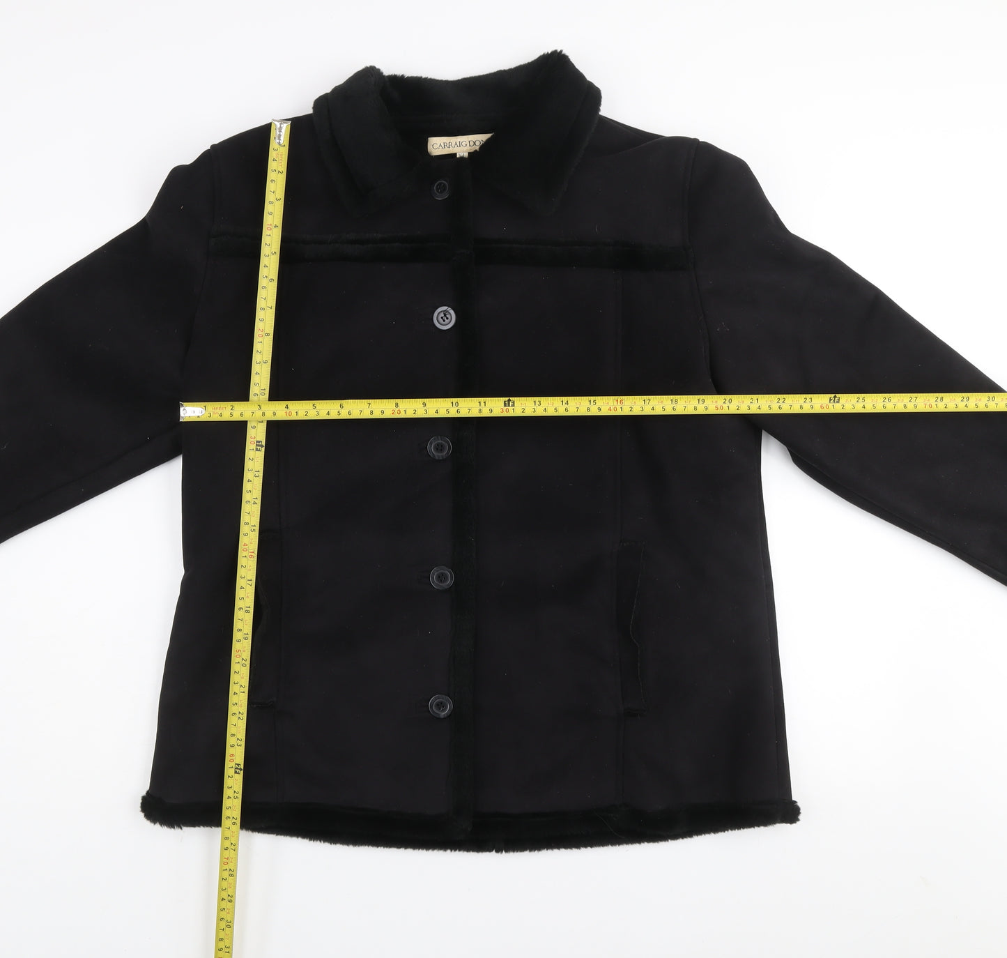 Carraig Donn Women’s Black Lined Mid-Length Coat XL