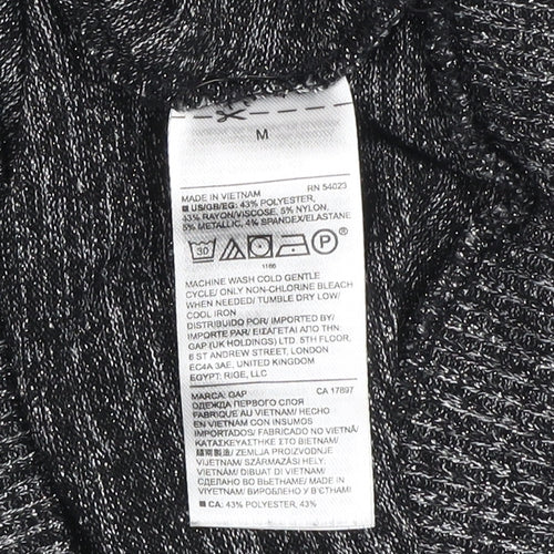 GAP Women's Grey Knit Pullover Jumper Size M Crew Neck Long Sleeve