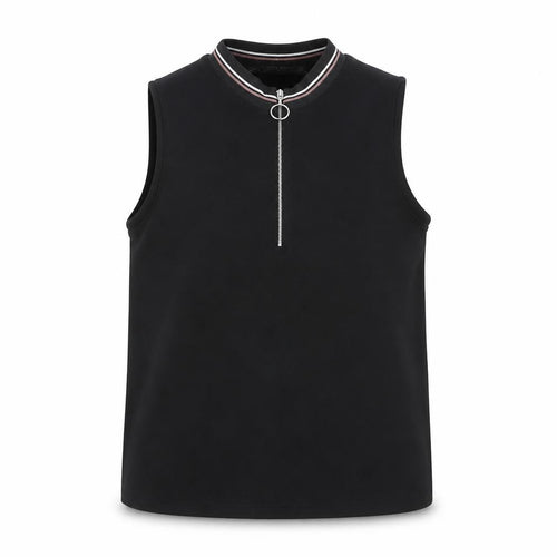 Zara Women's Black Sleeveless High Neck Zip Tank Top Size S