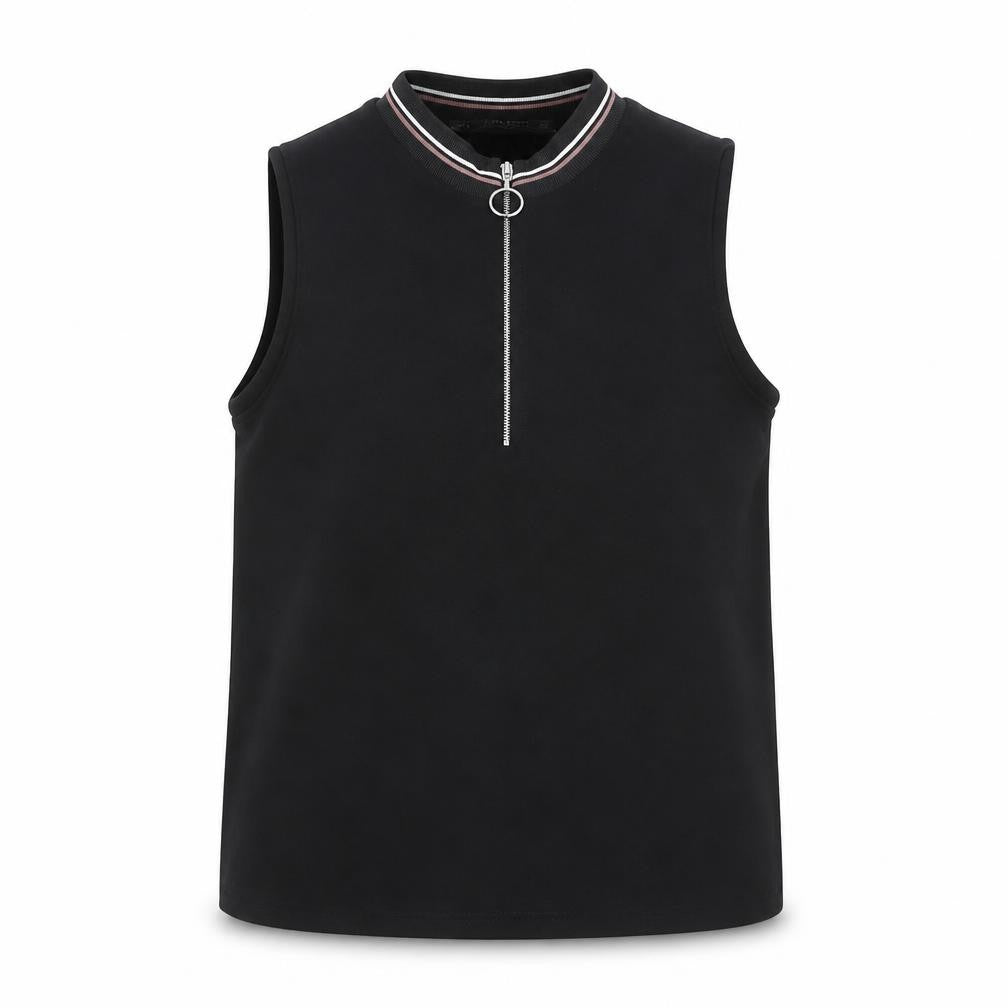 Zara Women's Black Sleeveless High Neck Zip Tank Top Size S