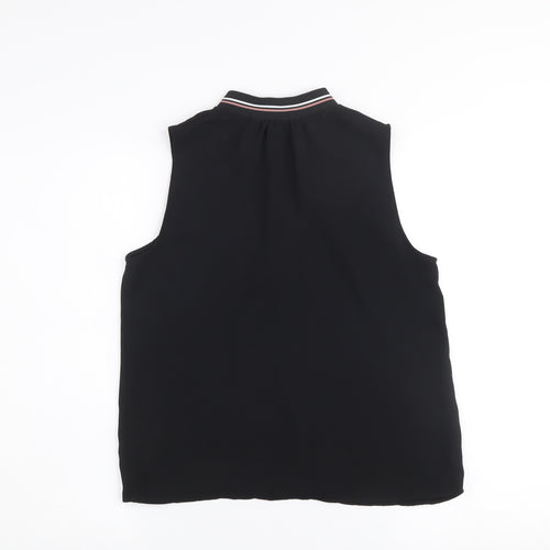 Zara Women's Black Sleeveless High Neck Zip Tank Top Size S