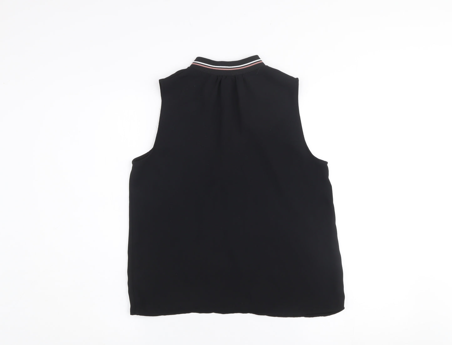 Zara Women's Black Sleeveless High Neck Zip Tank Top Size S