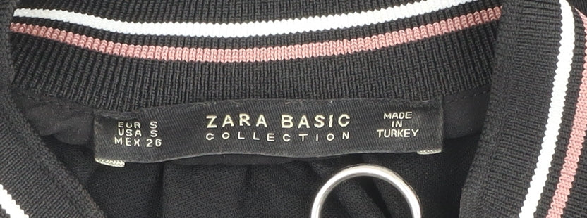 Zara Women's Black Sleeveless High Neck Zip Tank Top Size S