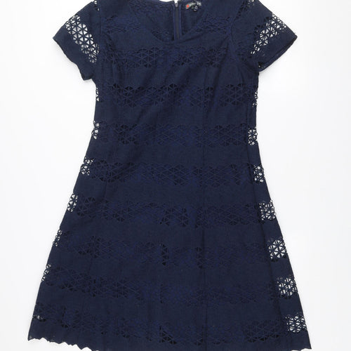 Street One Women's Blue Lace Shift Dress Size 14