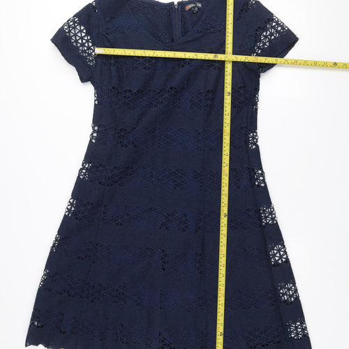 Street One Women's Blue Lace Shift Dress Size 14