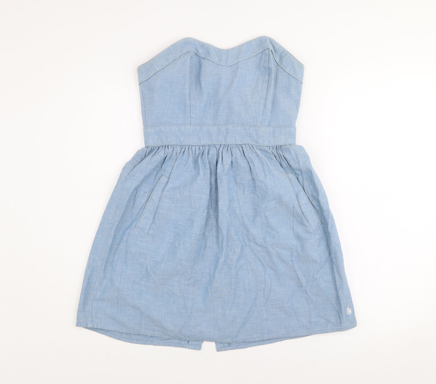 Jack Wills Womens Blue Strapless Sweetheart A-Line Dress Size 10