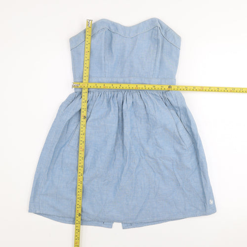 Jack Wills Womens Blue Strapless Sweetheart A-Line Dress Size 10