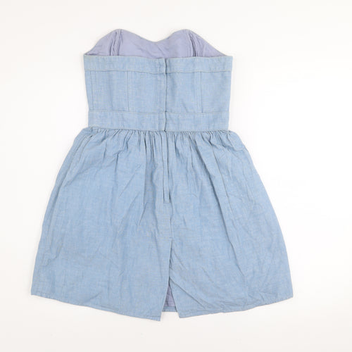 Jack Wills Womens Blue Strapless Sweetheart A-Line Dress Size 10