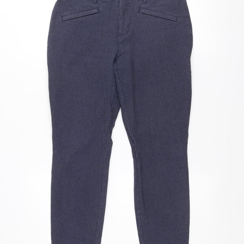 GAP Women Blue Striped Skinny Ankle Trousers Size 8