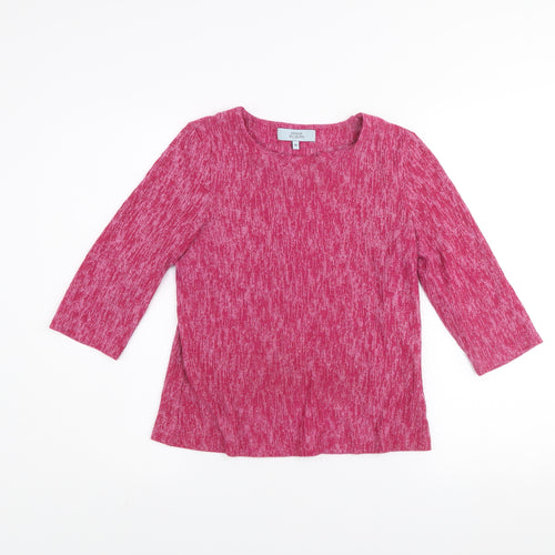 Honor Millburn Womens Pink 3/4 Sleeve Classic Knit Top Size 10