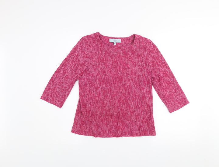 Honor Millburn Womens Pink 3/4 Sleeve Classic Knit Top Size 10
