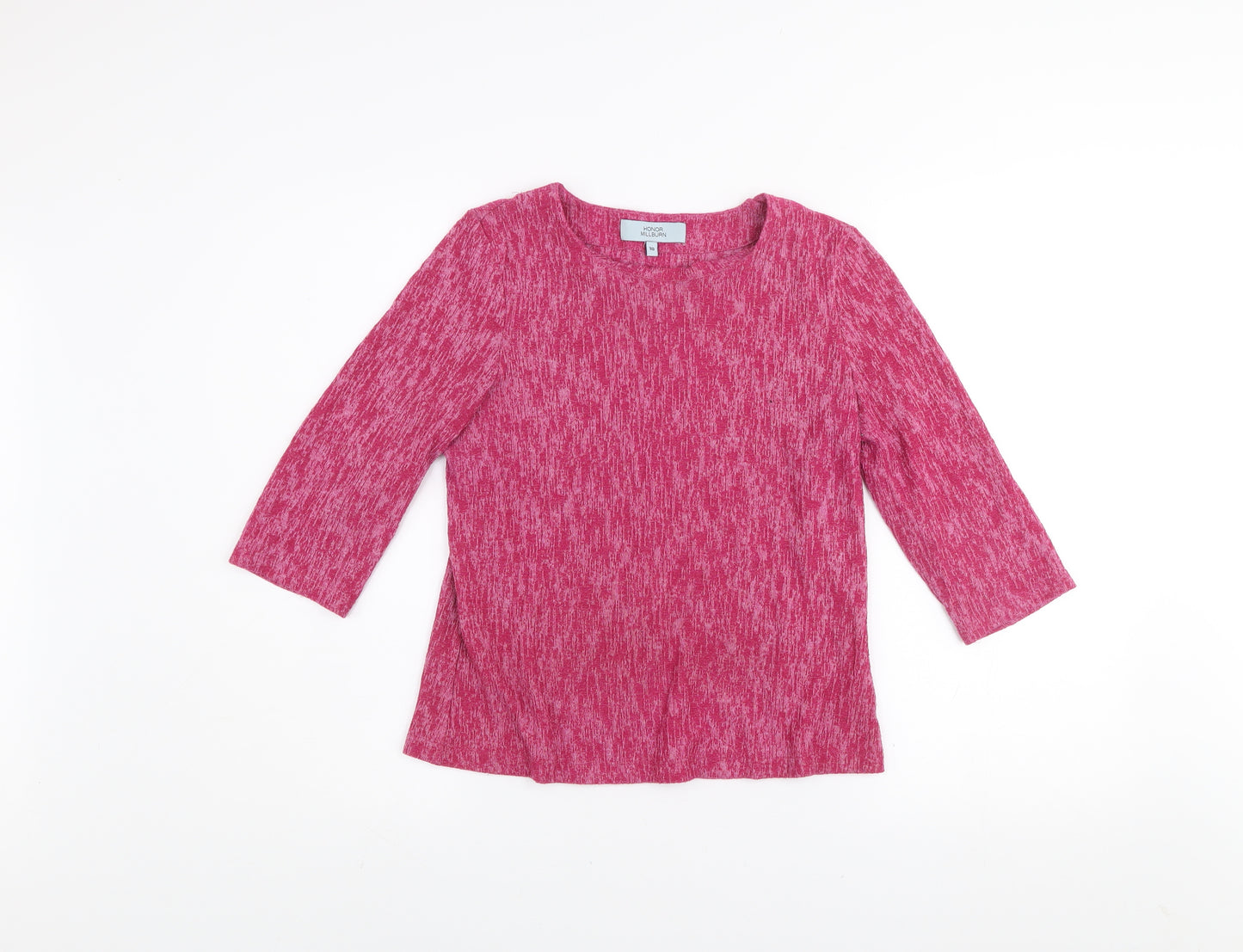 Honor Millburn Womens Pink 3/4 Sleeve Classic Knit Top Size 10