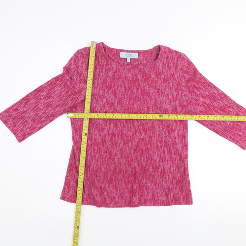 Honor Millburn Womens Pink 3/4 Sleeve Classic Knit Top Size 10