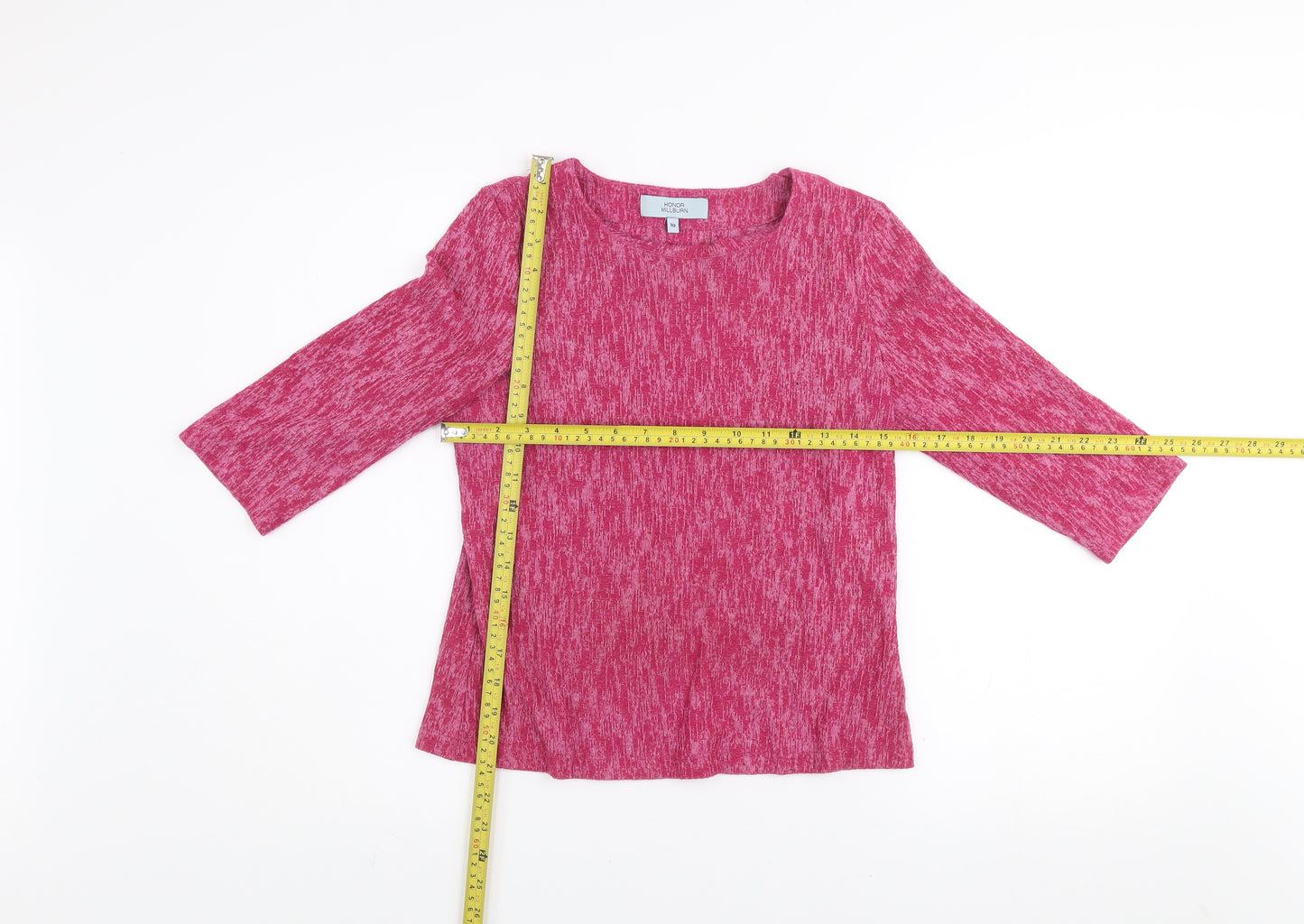 Honor Millburn Womens Pink 3/4 Sleeve Classic Knit Top Size 10