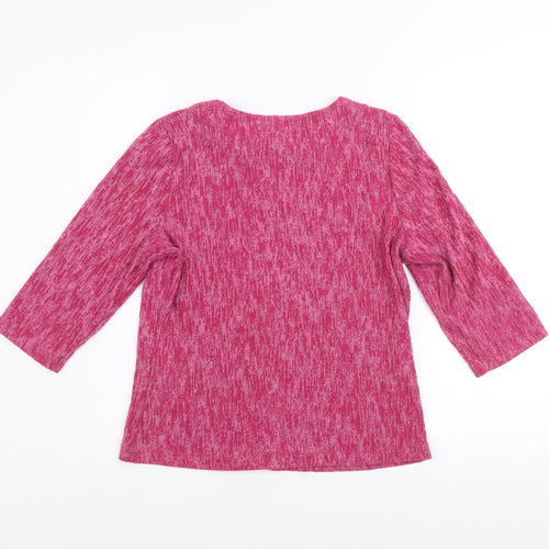 Honor Millburn Womens Pink 3/4 Sleeve Classic Knit Top Size 10