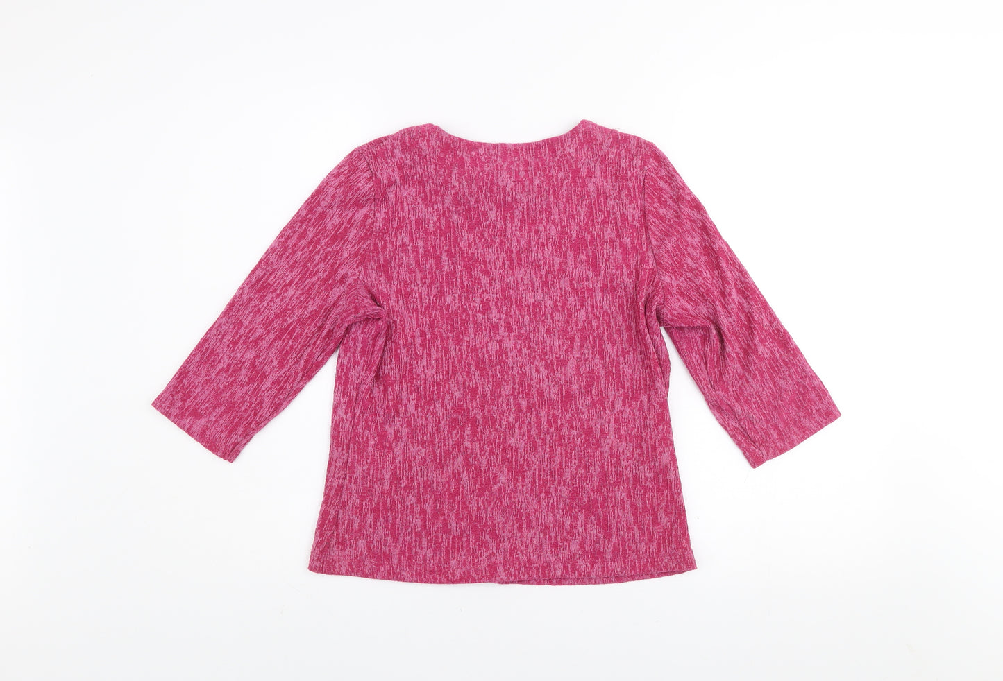 Honor Millburn Womens Pink 3/4 Sleeve Classic Knit Top Size 10