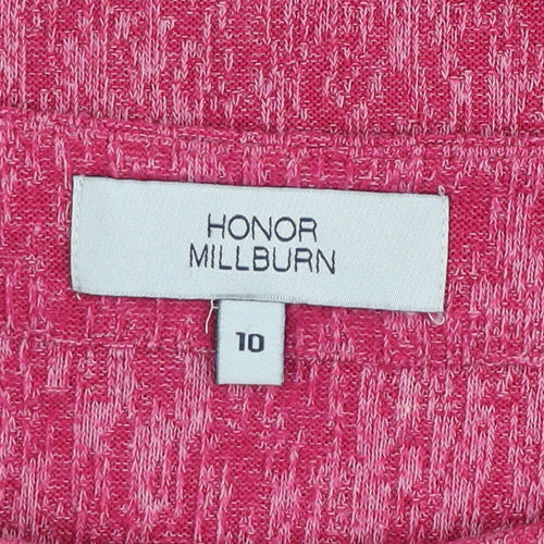 Honor Millburn Womens Pink 3/4 Sleeve Classic Knit Top Size 10