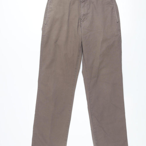 Oakridge Men’s Brown Classic Fit Flat Front Chino Trousers Size 28