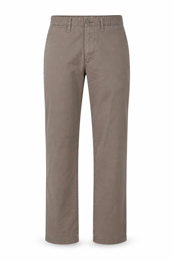 Front view of Oakridge Men’s Brown Classic Fit Flat Front Chino Trousers, size 28