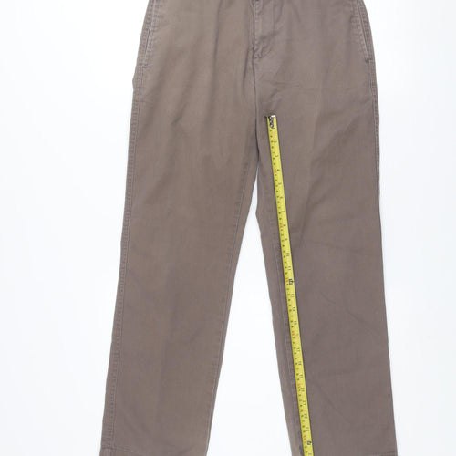 Oakridge Men’s Brown Classic Fit Flat Front Chino Trousers Size 28