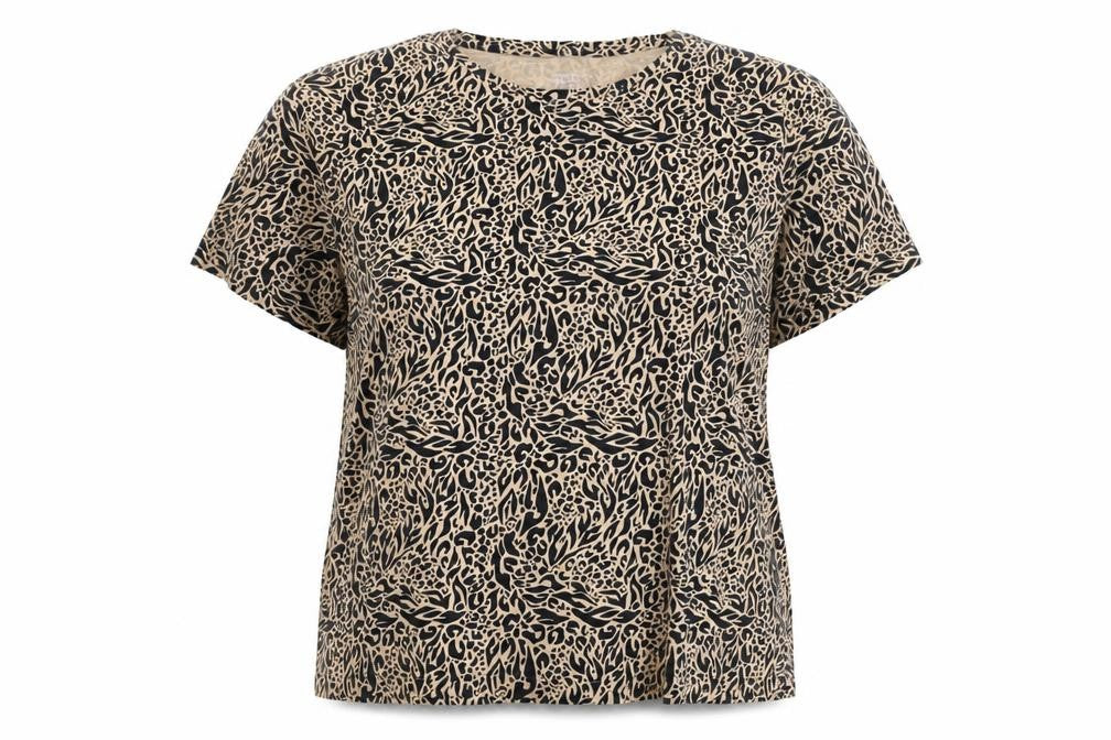Dunnes Stores Women’s Beige Animal Print Cotton T-Shirt XL