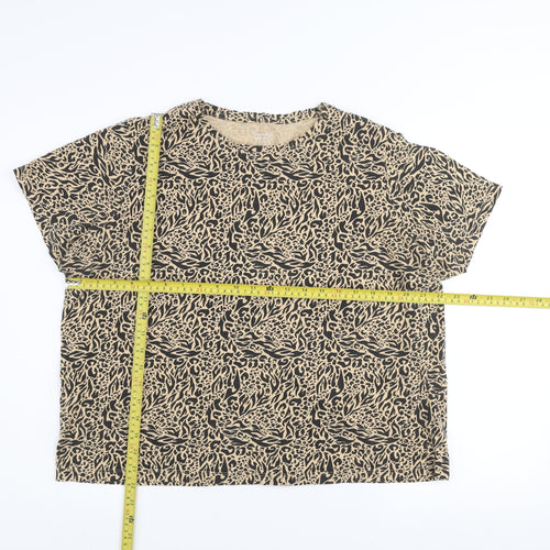 Dunnes Stores Women’s Beige Animal Print Cotton T-Shirt XL