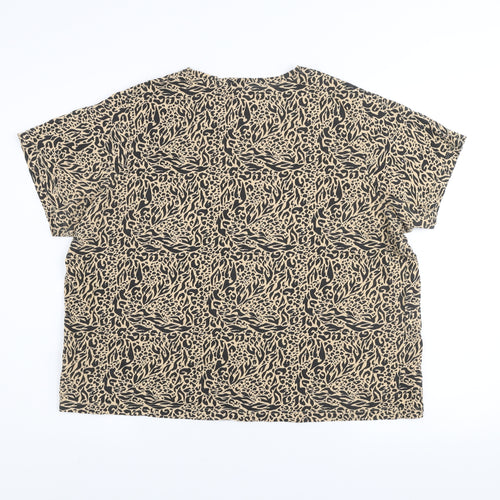 Dunnes Stores Women’s Beige Animal Print Cotton T-Shirt XL