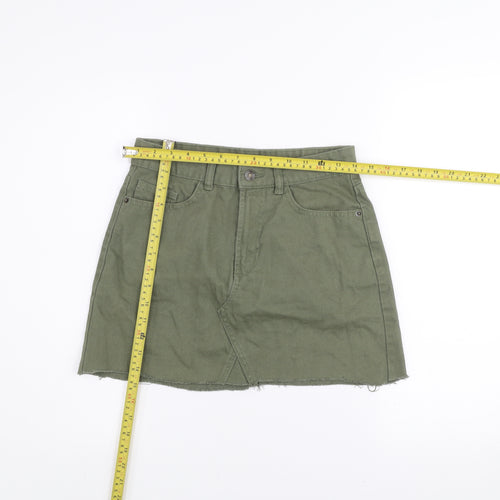 Denim Co Women’s Green Cotton A-Line Short Skirt Size 6