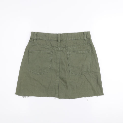 Denim Co Women’s Green Cotton A-Line Short Skirt Size 6