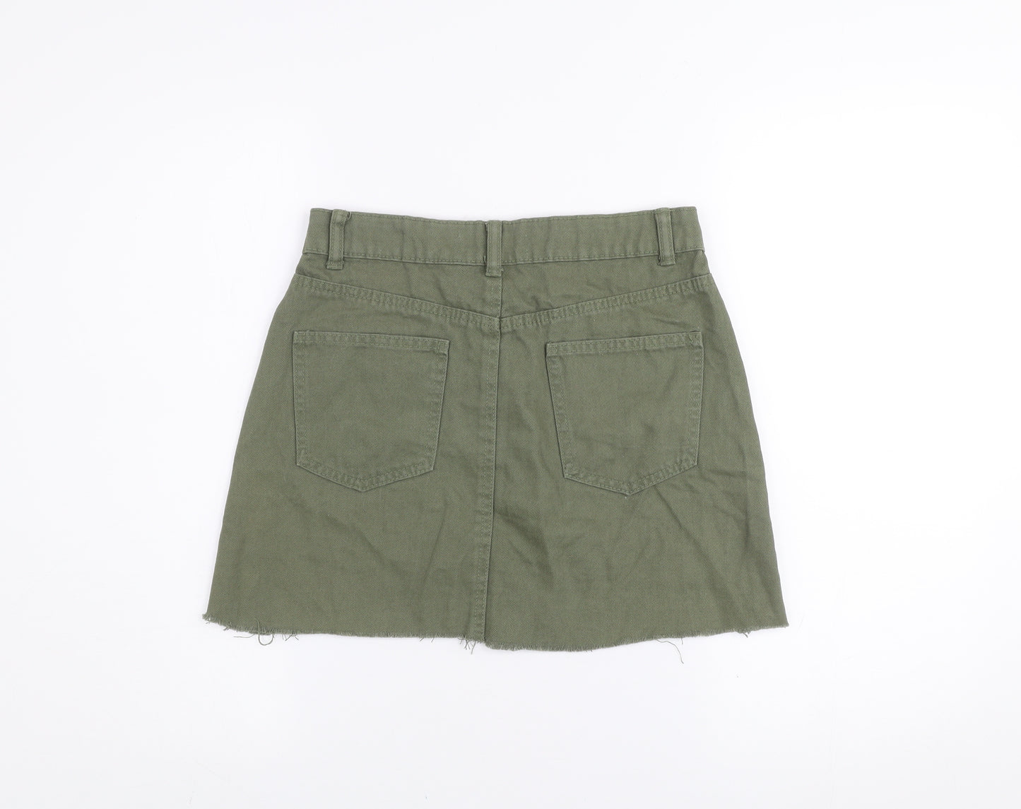 Denim Co Women’s Green Cotton A-Line Short Skirt Size 6