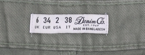 Denim Co Women’s Green Cotton A-Line Short Skirt Size 6
