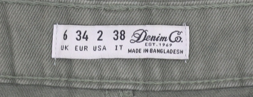 Denim Co Women’s Green Cotton A-Line Short Skirt Size 6