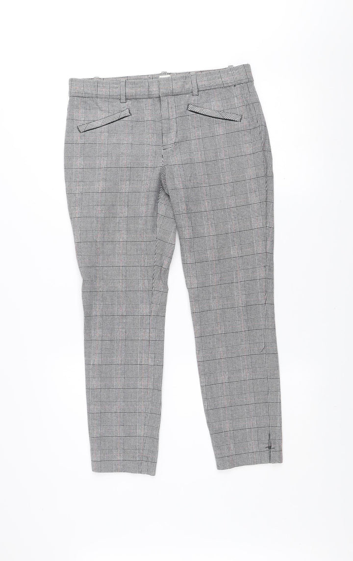 GAP Women's Grey Check Skinny Ankle Trousers Size 12