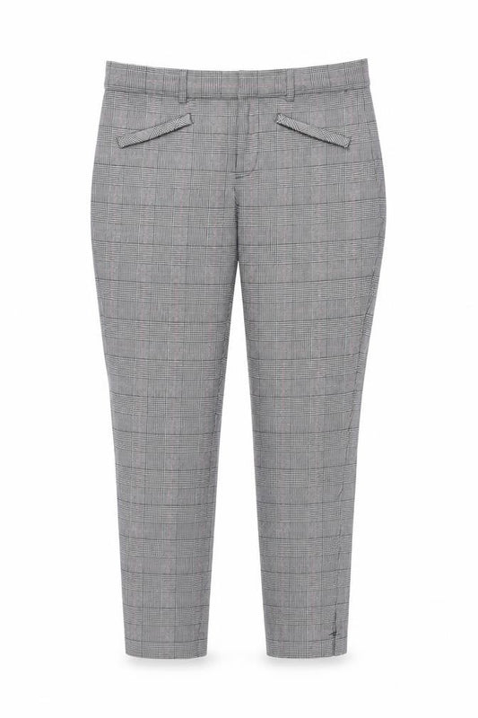 Front view of Gap Women's Grey Check Skinny Ankle Trousers, size 12