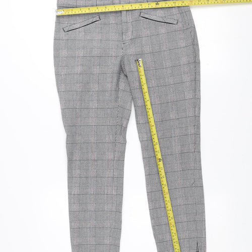GAP Women's Grey Check Skinny Ankle Trousers Size 12