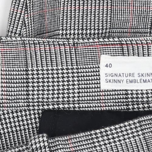 GAP Women's Grey Check Skinny Ankle Trousers Size 12