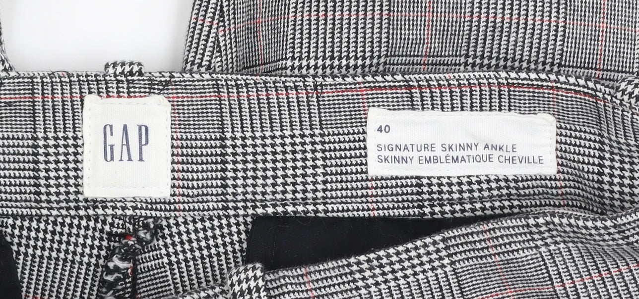 GAP Women's Grey Check Skinny Ankle Trousers Size 12