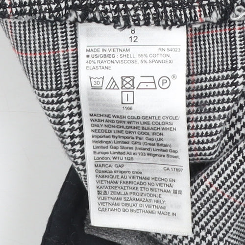 GAP Women's Grey Check Skinny Ankle Trousers Size 12