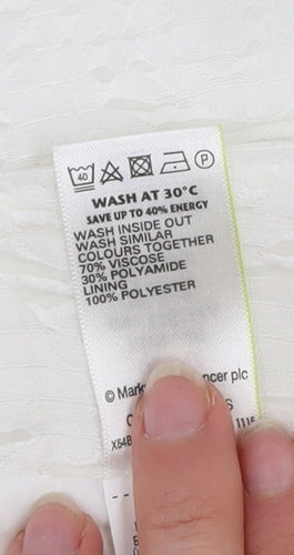 Marks and Spencer Women White A-Line Knee Length Skirt Size 12