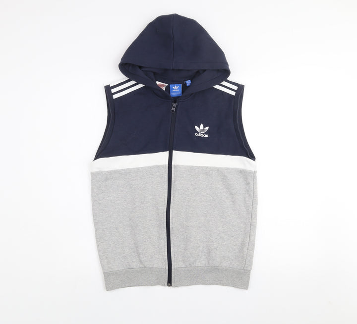 Adidas Teens Multicoloured 164 Sleeveless Hooded Zip Active Jacket