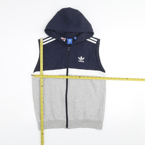 Adidas Teens Multicoloured 164 Sleeveless Hooded Zip Active Jacket