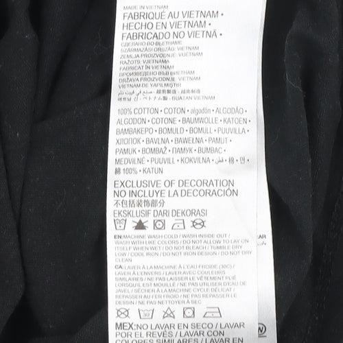 Nike Girls Black Cropped Logo T-Shirt 6-7 Years Cotton Short Sleeve