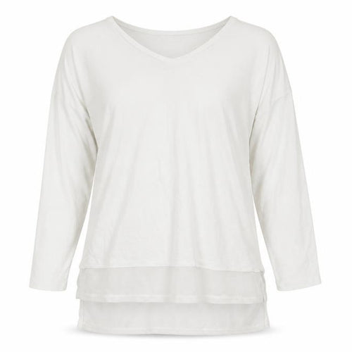 Friends Like These Women White V-Neck Tunic Blouse UK 10 Long Sleeve