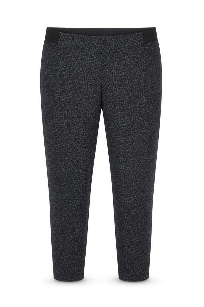 Front view of Dunnes Women's Black Animal Print Stretch Leggings, size M