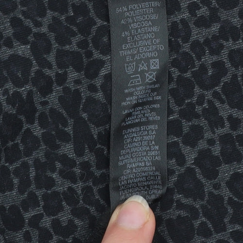 Dunnes Women's Black Animal Print Stretch Leggings Size M