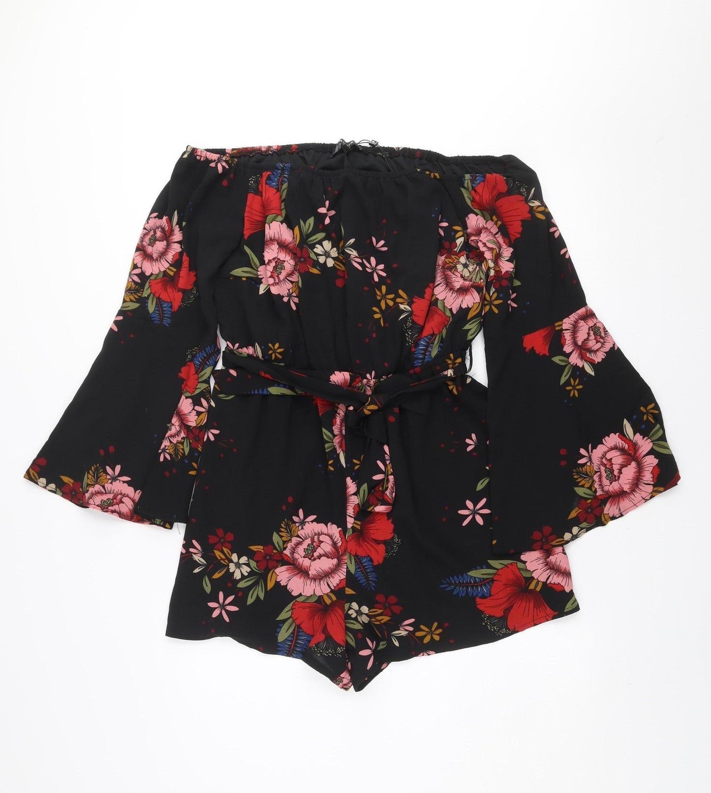 Parisian Women’s Black Floral Off Shoulder Playsuit Size 14